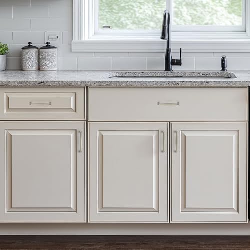 Ravinte Brushed Nickel Cabinet Handles Solid Handles,3-1/2 Inch,10 Pack - color: Brushed Nickel, size: 3-1/2 Inches Hole Center