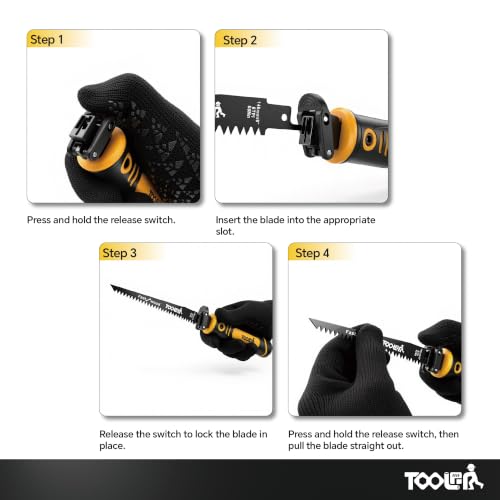 8-In-1 Multi Blades Hand Saw, Drywall, Hacksaw, Jab Saw & Wood Cutter Tool - color: 8-in-1 Yellow