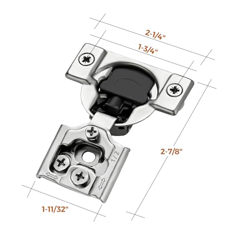 Ravinte 1/2 Inch Overlay Soft Close Hinge Kitchen Cabinet Hinges 50 Pack - size: 1/2 inch Overlay