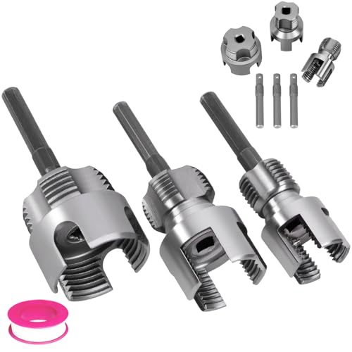 3PCS PVC Pipe Threader Kit, Dual-Function Tool for Plumbers & DIY - style: 3