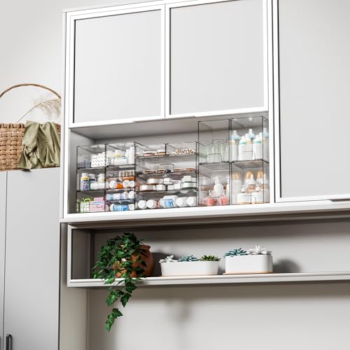 Yieach 3 Set Clear Baby Bottle Organizer for Countertop,BPA FREE Bottle Station Organizer for Breast Pump Parts,Pacifier and Baby Accessories,Stackable Drawers for Bathroom,Cabinet,Pantry Organization - style: 3 PACK