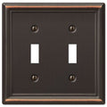Amerelle 149TTDB Chelsea Wallplate, 2 Toggle, Steel, Aged Bronze, 1-Pack - color: Aged Bronze, size: 2 Toggle