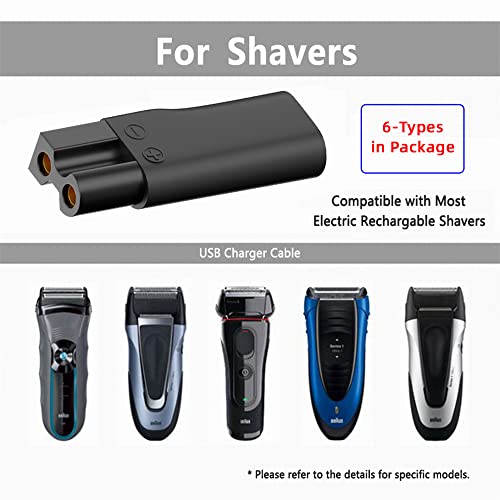 6pcs/Set USB-C Female to 2Pin DC 5V Power Charge Adater for Electric Hair Clipper Beard Trimmers Shavers Beauty Instruments - style: 1.8mm+2.35mm