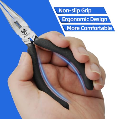 Needle Nose Pliers, 5" Mini Long Nose Pliers with Cutter, Spring Loaded Smooth Jaw Rust-Proof Cr-V Precision Small Needle Nose Pliers for Jewelry Making, Wire Bending, Crafts, Electronic Repair - size: 5''- Smooth Jaw 1 pack