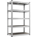 REIBII Galvanized Garage Shelving with PP Boards for Pantry Office Garage - size: Sliver 28"Wx12"Dx60"H