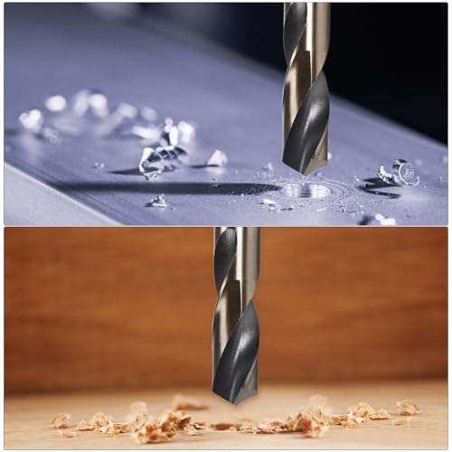 uxcell 3pcs Reduced Shank Twist Drill Bits 13mm Black Nitride & Gold Titanium Coated High Speed Steel 4341 with 10mm Shank for Stainless Steel Alloy Metal Plastic Wood - size: 13mm x 10mm