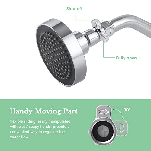 APLusee G 1/2 Water Flow Shut off Valve for Bathroom Shower Head, Chrome - color: Chrome