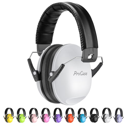 ProCase Noise Cancelling Headphones for Kids/Toddlers SNR 27dB Ear Muffs - color: White