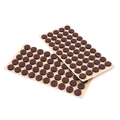 Furniture Felt Pads 3/8" (10mm) Diameter Round 3M Self Adhesive Protects Kitchen Cabinets, Drawers, Desks and Furniture Against Bumps and Scratches 100 Pack - Dark Brown - color: Dark Brown 100 Pack