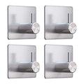 VIS'V Adhesive Towel Hooks, Shower Wall Stick on Hooks, Silver, 4 Pcs - color: Silver