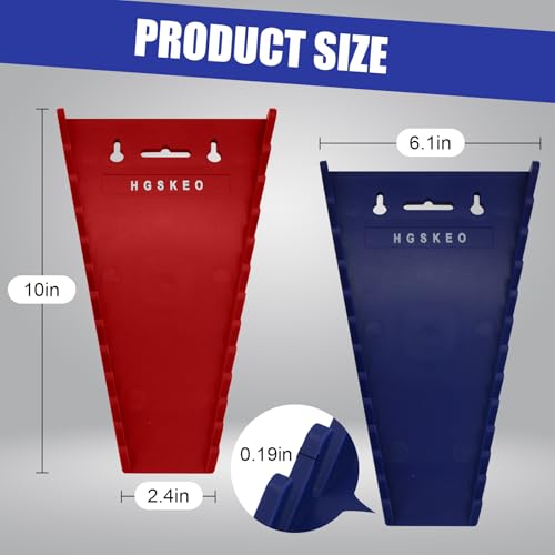 Magnetic Wrench Organizer (2-Pack, Red & Blue) - color: Red & Blue (2PC)