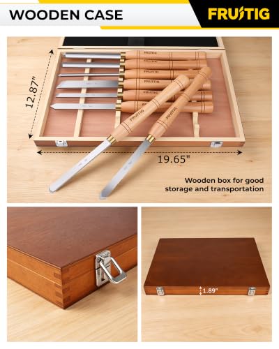 8pc Lathe Chisel Set, M2 HSS Wood Turning Tools for Beginners
