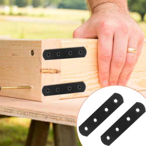 Jiozermi 8 Pcs Straight Brace, 3.9" x 0.8", Stainless Steel,Black - size: Black, 3.9” x 0.8”, 8 Pcs