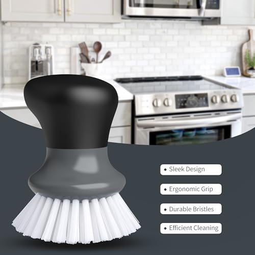 MR.SIGA Dish Scrub Brush, Palm Brush Dish Scrubber, Gray, Pack of 2 - color: Gray