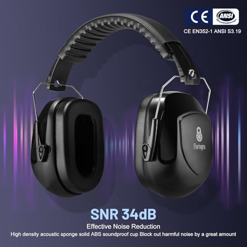 Floriogra 6 Pack Noise Reduction Ear Protection, Hearing Protection Ear muffs SNR 34dB Noise Cancelling Headphones for Adults Kids Autism, Sound Proof Earmuffs for Mowing/Construction/Work