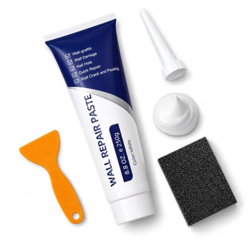 Efficient Drywall Repair Kit with Scraper,Wall Repair Paste Tube,Quick-Drying Wall Mending Agent, Wall Repair Paste,Multi-Functional Patch Paste for Wall Crack/Nail Hole/Graffiti,Wall Surface(1pack)