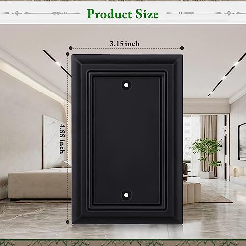 Matte Black Decorative Outlet Covers Wall Plates, Bamboo Fiber Light Switch Covers, Natural Material Electric Receptacle Switch Plate Outlet Cover of various styles (1 Gang Blank 4 Pack) - size: 1 Gang Blank 4 Pack