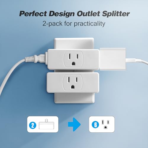 Multi Plug Wall Outlet 2pack Multiple Outlet Splitter Multi Outlet Extender