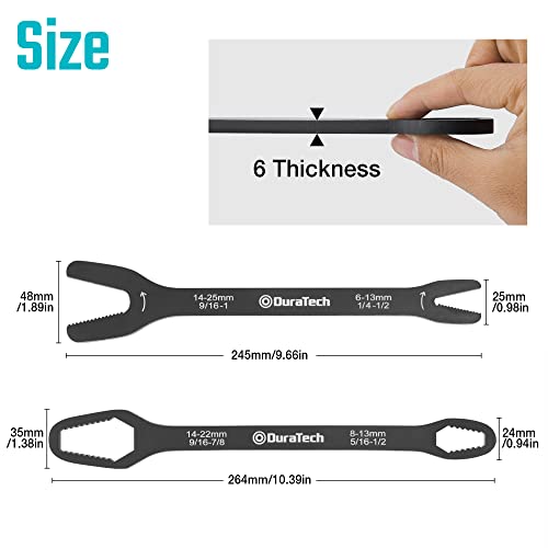 DURATECH Universal Wrench Set, SAE & Metric, 1/4”-1”& 6 mm-25 mm - style: Double Box&Open End