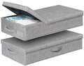 punemi 6 in Tall Under Bed Storage Containers with Lids, 2 Pack, Grey - color: Grey, size: 2 Pack-6 inch Tall-Structured