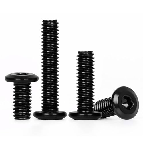 20 PCS 1/4"-20 x 2 Flat Head Socket Cap Screws Bolts, Flat Round Head Furniture Allen Bolts, Stainless Steel 304, Full Thread, Black Coating, Screwdriver Bit Included - size: 1/4"-20 x 2"