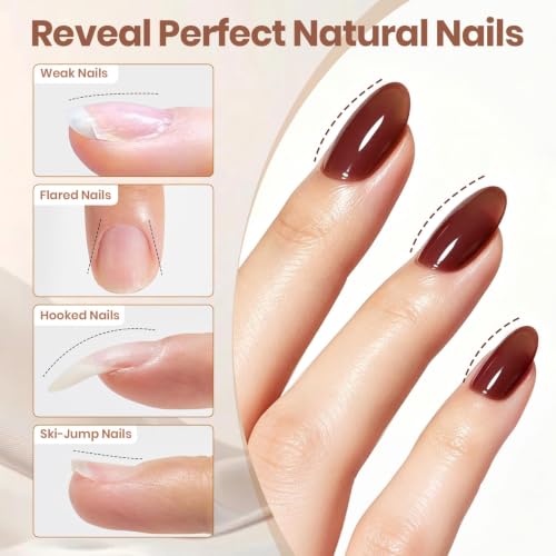 Beetles Hard Gel for Nails Ember Brown, TPO & HEMA-FREE & Flat Nail Brush - color: A - Maple Ember