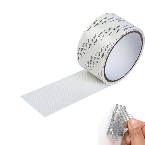Window Screen Repair Tape（2" W×80" L） Strong Adhesive Screen Repair Tape Fiberglass Screen Tape Mesh Repair for Covering Windows or Doors Pet Mesh Cage Tears Holes（White） - color: White-2"x 80"