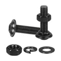 M METERXITY 10 Set M8 x 30mm Flanged Button Head Socket Cap Screws, Black 304 Stainless Steel 18-8 Hex Socket Head Screws Bolts, Nuts, Flat & Lock Washers for DIY, Furniture, Automotive - size: M8 x 30mm