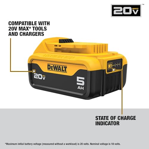 DEWALT 20V MAX Lithium-Ion Battery 2-Pack, 5.0 Ah (DCB205-2c)