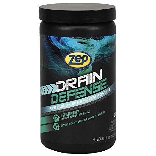 Zep Drain Defense Enzymatic Drain Cleaner Powder - 18 Ounces - ZDC16 - Safe for Pipes and Septic Systems, Pack of 1, white