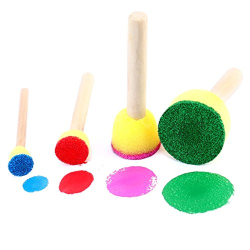 Kids Art & Craft Painting Drawing Tools Mini Flower Sponge Brush Set Fun Kits Early DIY Learning