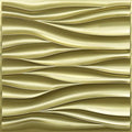 STICKGOO 3D Wall Panels, Champaign Gold Wave Design, 19.7''x19.7'' - color: Champaign Gold