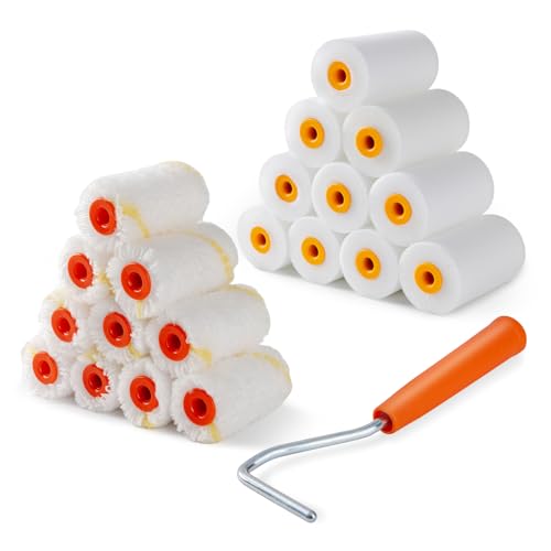 2 Inch 20 Pack Paint Roller Kit with Foam & Microfiber