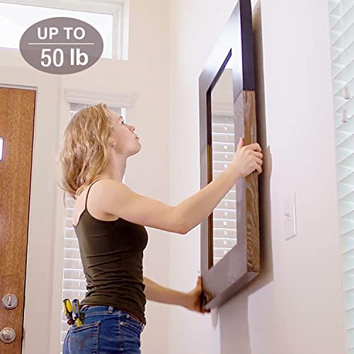 Picture Hanging Hooks, 50 Pcs Heavy Duty 10-50 lbs Picture Hangers Hardware kit with Nails for Picture Frame, Canvas, Mirror Hanging Decoration - size: 10-50LB GLD