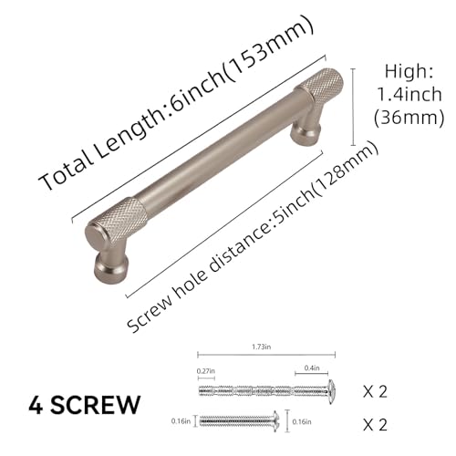 10 Pack 5 inch Champagne Bronze Kitchen Cabinet Handles Knurled Cabinet Pulls Gold Drawer Pulls Kitchen Cabinet Hardware Dresser Handles - color: Champagne Bronze, size: 5" Hole Center