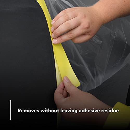 3M Automotive Refinish Masking Tape 388N, 06654, 36 mm x 55 m, Yellow, Crepe Backing, Moisture Resistant, Multi-Purpose (Pack of 2) - size: 36 mm x 55 m (2 Rolls)