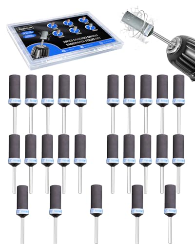 1000 Grit Sanding Drums for Dremel Rotary Tools Accessories, 25PCS Sanding Bits Kit for Dremel Sanding Bands with 1/8 inch Shank, Sandpaper Sticks Set for Plastic Wood Metal Grinding Polishing - style: 1000 Grit 25PCS