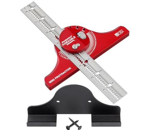 Woodpeckers inDexable Square System, 8 Inch Protractor Square & T-Square in One, Feature Packed Woodworking Square, Mini - color: Mini, style: Protractor