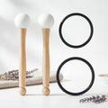 Nuanchu 4 Pcs Rubber Singing Bowl Mallets with O Rings, Wood Handle