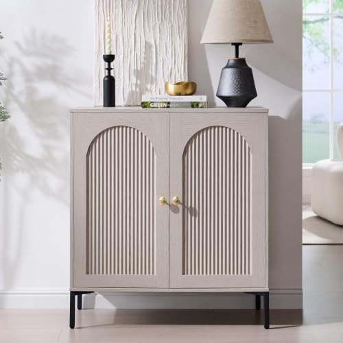 IFGET 34"Tall Modern Arch Sideboard Buffet Cabinet with Storage, Light Grey - color: Light Grey, size: 1 Piece