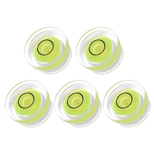 5pcs Small Circular Bubble Spirit Levels - [17.5mm Diameter 6mm Thickness] Mini Round RV Level Leveling Tools for Travel Trailer Turntable Camera, Lime - color: Lime, size: 17.5mm x 6mm