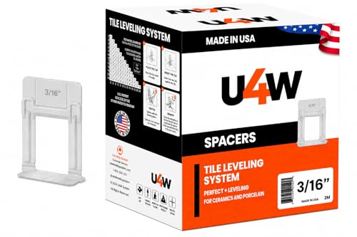 Tile Leveling System 3/16" – Professional & DIY Tile Installation Tools – Includes 1000 Tile Leveling Clips Only for Secure Floor & Wall Tile Setting – Only Clips - MADE IN USA - size: 1000 Pcs 3/16"