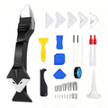 3 in 1 Caulking Tool – Silicone Caulk Remover with Scraper & Grout Removal, Sealant Finishing & Smoothing, Adhesive Residue Scraper, Caulk Finishing Kit for Home, Bathroom, Kitchen, Window, Sink - size: 3 in 1 Caulk Remover Kit