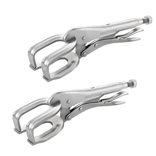 MAXPOWER 10-inch Locking Pliers Welding Clamp, U-shaped Jaw Max Capacity Up to 3.54", 2-Piece Locking Welding Clamps
