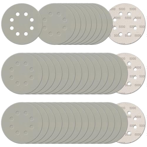 100Pcs 5 Inch Sanding Discs Hook & Loop 8-Hole Wet Dry Sandpaper 5000 Grit - style: 100Pcs 5000 Grit