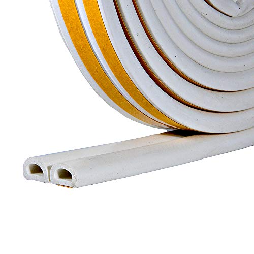 Frost King V25WA D-Section Rubber Self-Stick Weatherseal Tape, 5/16" W, 1/4" T, 17 ft L, White - size: 5/16" W, 1/4" T, 17 ft L, style: D-Section, 5/16" W, 1/4" T, 17 ft L, White