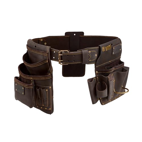 OX Drywall Tool Belt + Pouches - Leather Tool Belts For Men - Size XL - color: Drywall Belt, size: XL