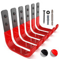4 Inch Garage Hooks, 6 Pack Heavy Duty Wall Hooks for Hanging - color: Red