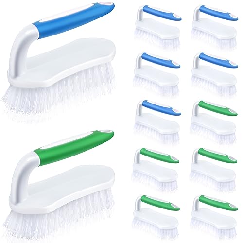 Lallisa 12 Pcs Scrub Brush Bulk for Cleaning with Handle, Blue, Green - color: Blue, Green