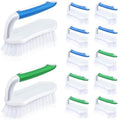 Lallisa 12 Pcs Scrub Brush Bulk for Cleaning with Handle, Blue, Green - color: Blue, Green